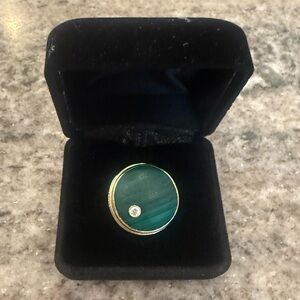 Jamie Joseph Malachite and Diamond 14k and Sterling Silver Ring